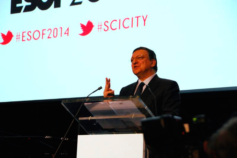 José Manuel Durão Barroso en la inauguración de ESOF 2014 en Copenhague. 