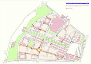 Plano propuesto para la reordenación del tráfico en La Rosaleda