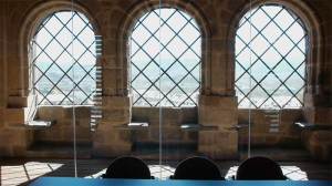 Sala de reuniones de la Biblioteca Templaria del Castillo de Ponferrada. Foto Bierzotv.
