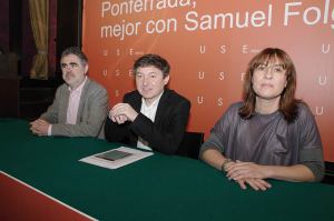 Samuel Folgueral, Fernando Álvarez y Cristina López Voces presentan el progrma de USE Bierzo. Foto Bierzotv.
