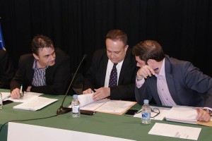 David Voces, Gerardo Álvarez Courel e Iván Alonso. Foto: Raúl C: