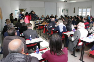 Reunión de los 81 municipios mineros de Castilla y León con las consejeras de Hacienda y Empleo, Pilar del Olmo y Rosa Valdeón. Foto: Raúl C.,