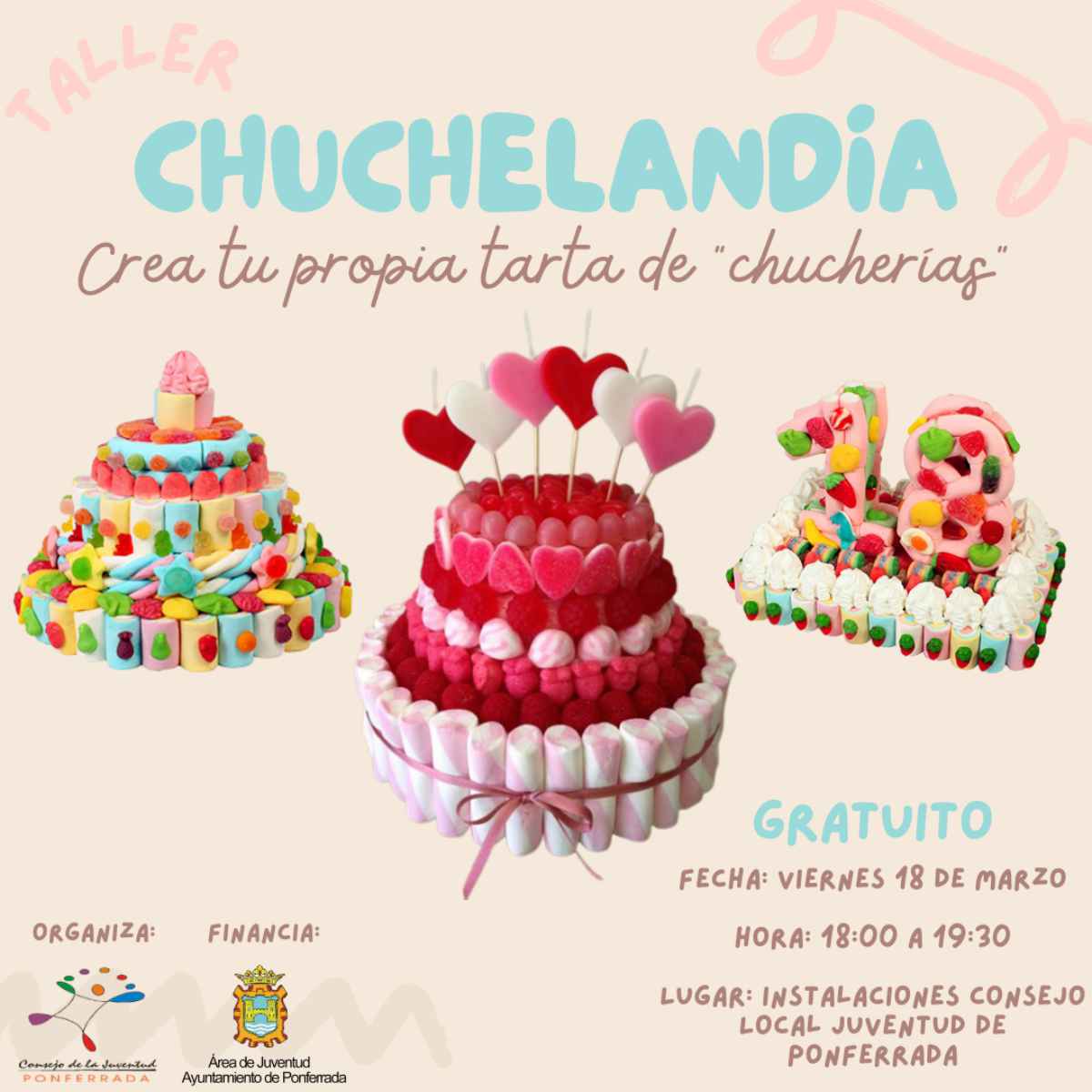 entregar Si oración El Consejo Local de la Juventud organiza 'Chuchelandia, crea tu propia  tarta de chucherías' - BIERZOTV