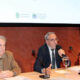 Carlos Sánchez (i), Olegario Ramón, y María Matas en la presentación del Anillo Verde en el Castillo de los Templarios